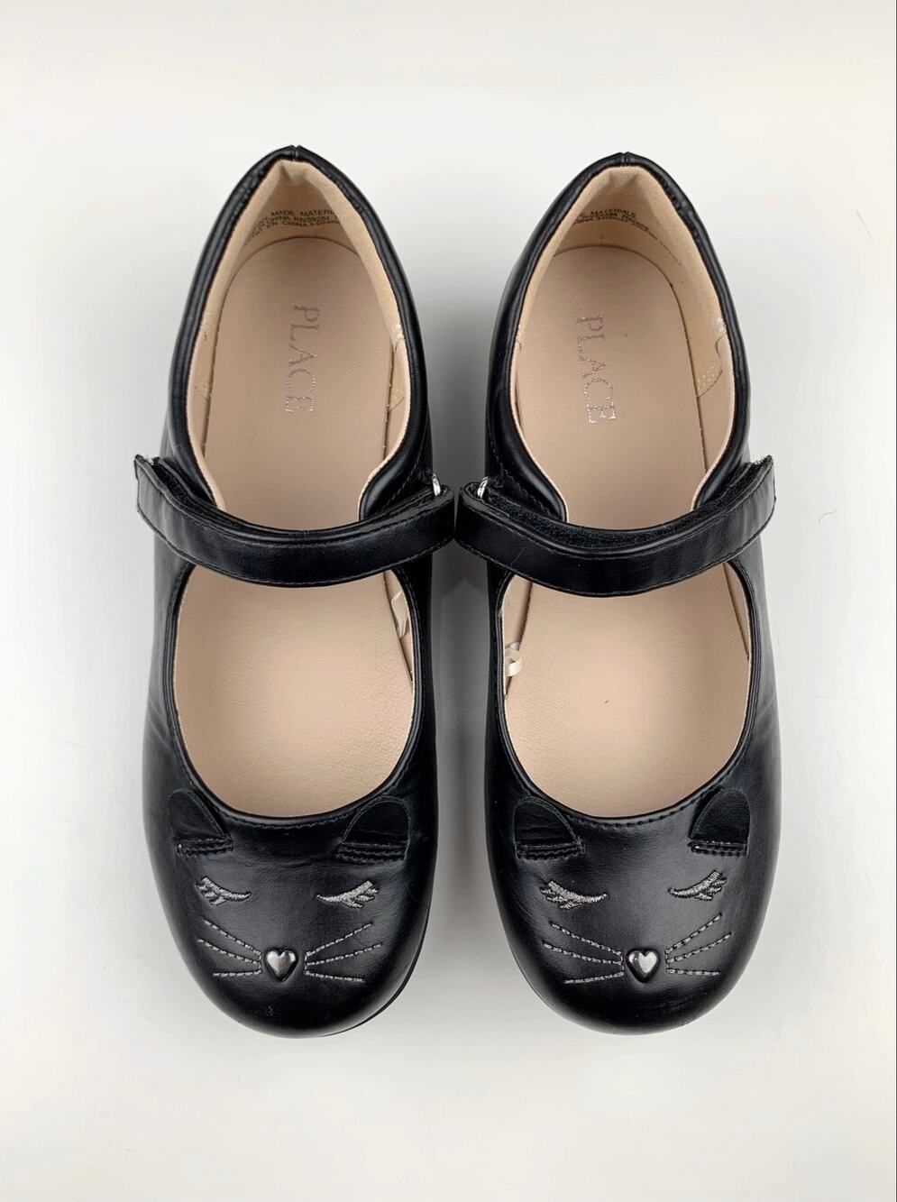 The Childrens Place Black Cat Mary Jane Shoes Flats Kids Big Girls Size 3
